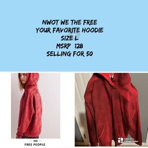 NWOT Free People Red Hoodie